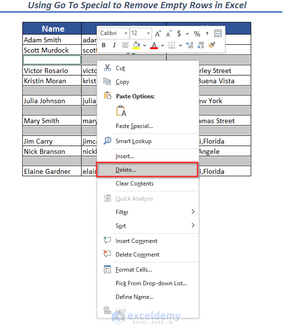 How to Remove Empty Rows in Excel (11 Easy Ways) ExcelDemy