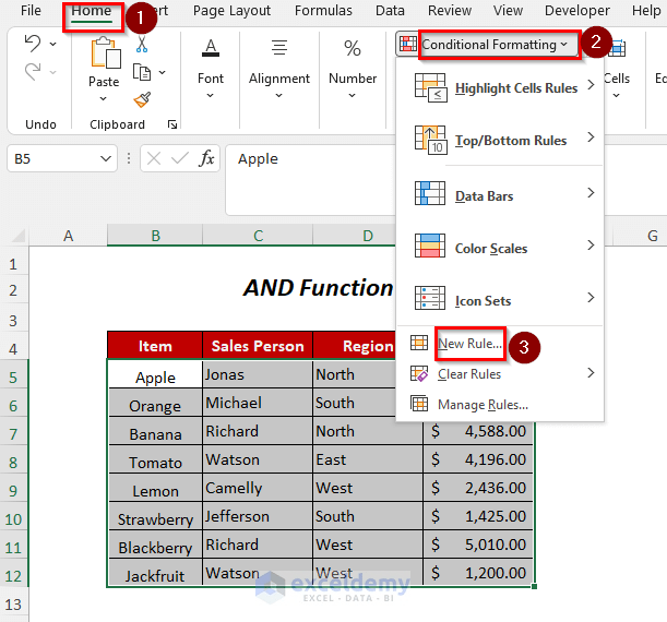 Applying Conditional Formatting for Multiple Conditions in Excel