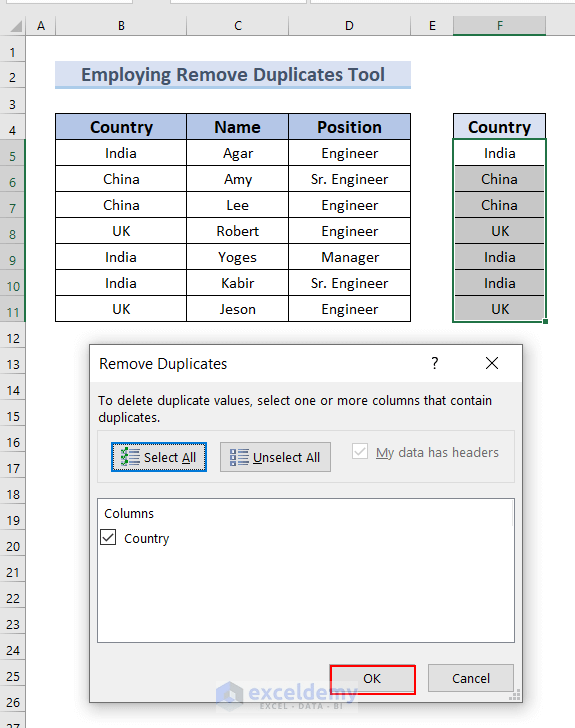 How to Delete Duplicates But Keep One Value in Excel (7 Methods)