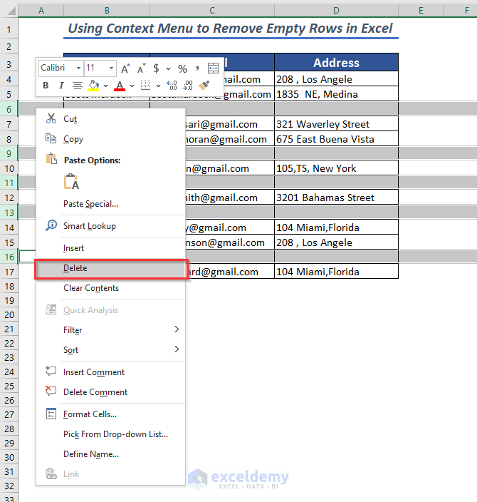 How to Remove Empty Rows in Excel (11 Easy Ways) ExcelDemy