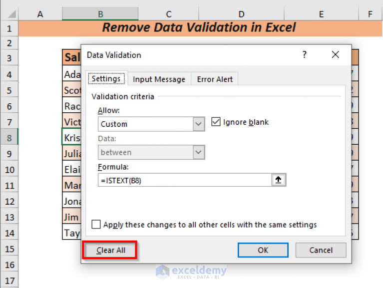 How to Remove Data Validation in Excel (5 Ways) ExcelDemy