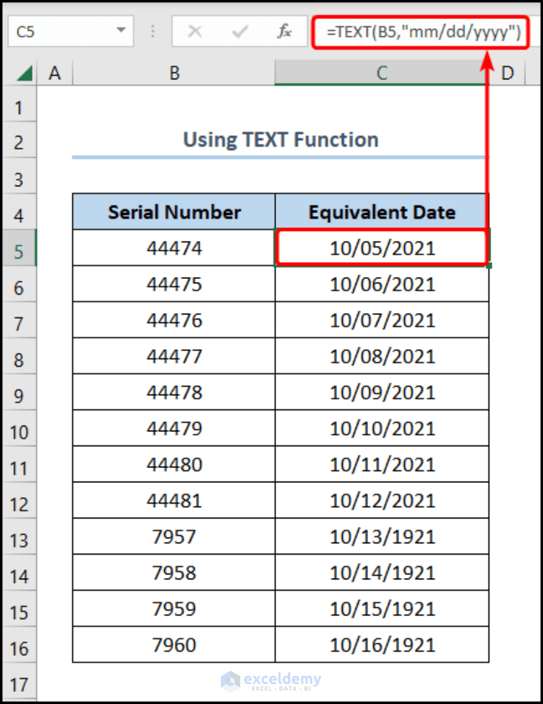 How to Convert Serial Number to Date in Excel (7 Simple Ways)
