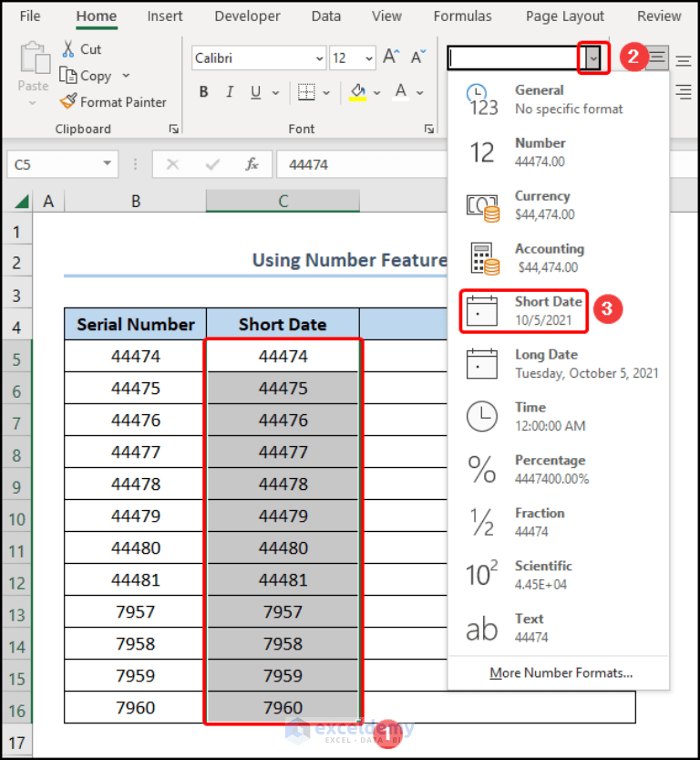 How to Convert Serial Number to Date in Excel (7 Simple Ways)