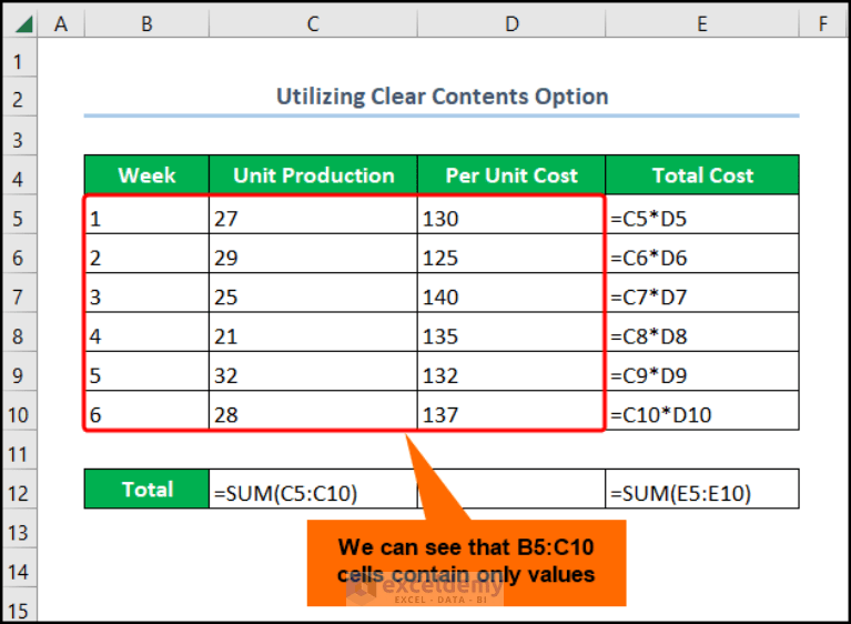 How to Clear Contents in Excel Without Deleting Formulas