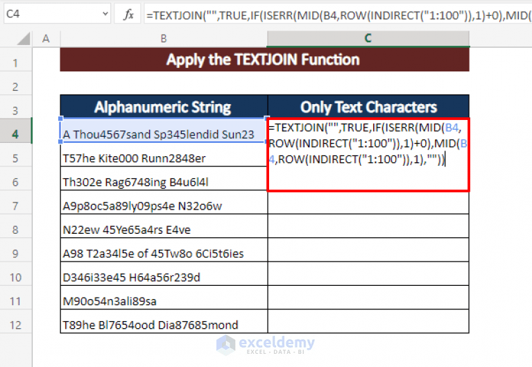 How to Remove Numeric Characters from Cells in Excel (5 Methods)