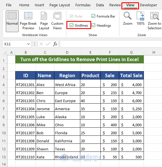 How to Remove Print Lines in Excel (4 Ways) ExcelDemy