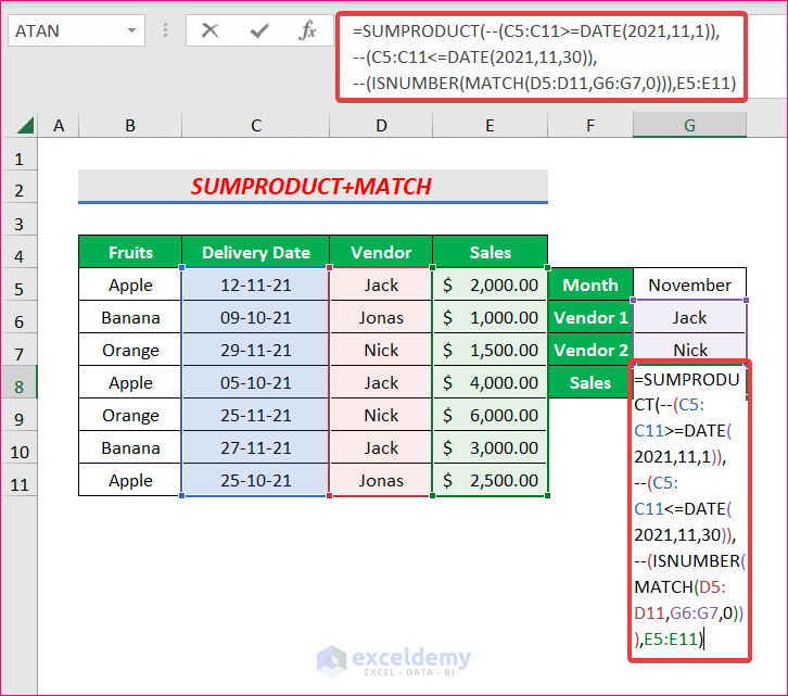How to Use the SUMIFS Formula with Multiple Criteria in Excel 11 Methods