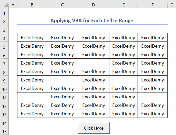 How to Use VBA for Each Cell in a Range in Excel (3 Methods)