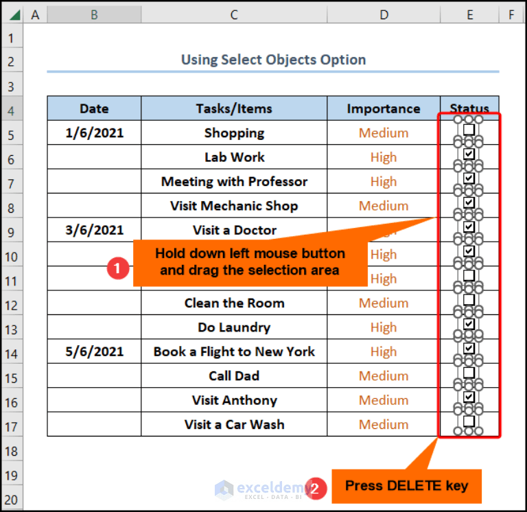 How to Remove Checkboxes from Excel (6 Ways) ExcelDemy