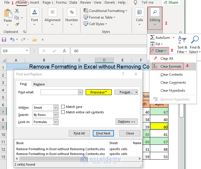 How to Remove Formatting in Excel Without Removing Contents