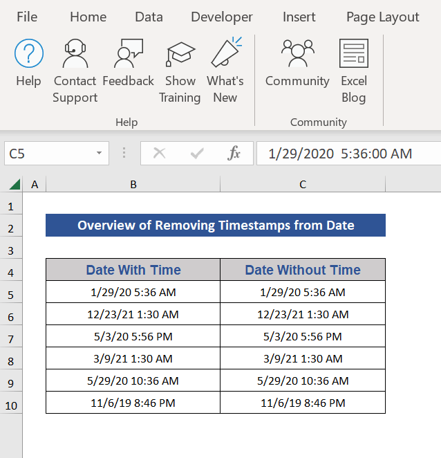 How to Remove Timestamps from Date in Excel (4 Easy Ways)