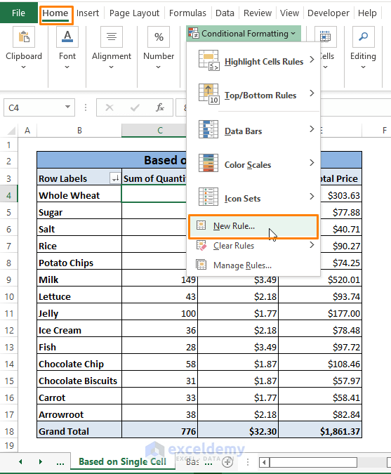 Pivot Table Conditional Formatting Based on Another Column