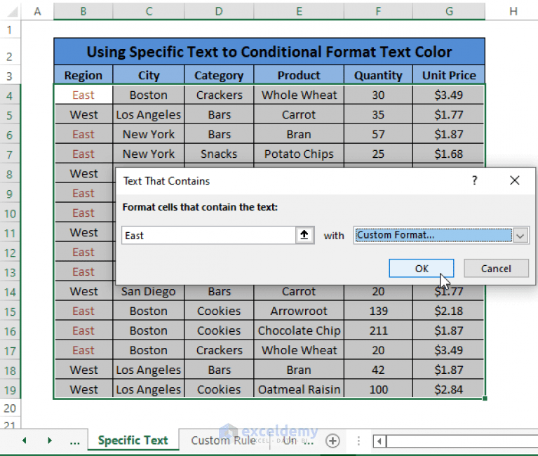 Excel Conditional Formatting Text Color (3 Easy Ways) ExcelDemy