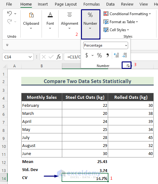 Statistical Comparison of Two Data Sets in Excel ExcelDemy
