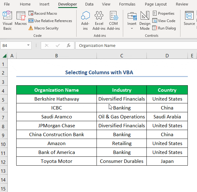 How to Select Columns with VBA (3 Easy Ways) ExcelDemy