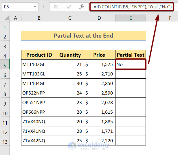 Check If Cell Contains Partial Text in Excel (5 Ways) ExcelDemy