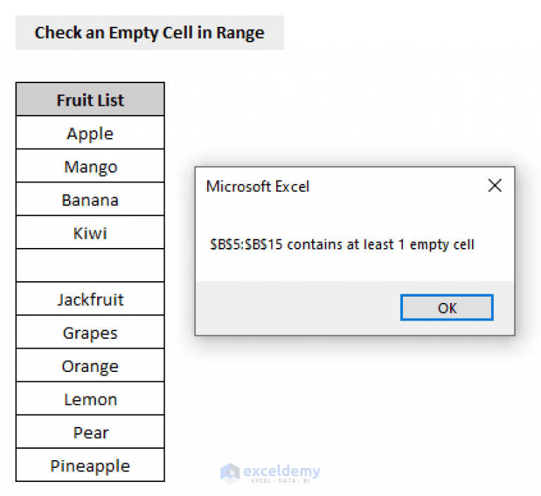 Excel VBA to Check If Cell Is Empty (5 Easy Methods) ExcelDemy