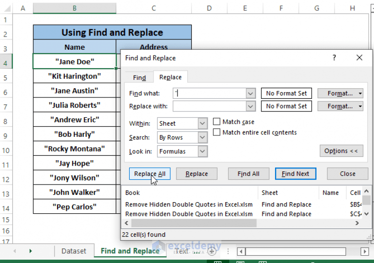 How to Remove Hidden Double Quotes in Excel (6 Easy Ways)