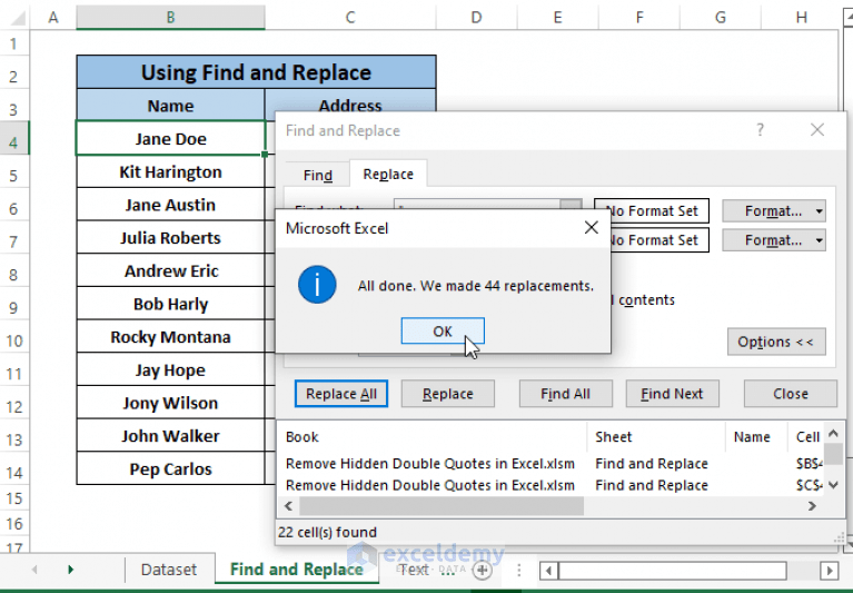 How to Remove Hidden Double Quotes in Excel (6 Easy Ways)