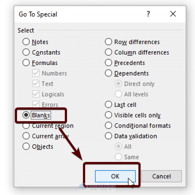 How to Delete Empty Cells in Excel (6 Methods) ExcelDemy