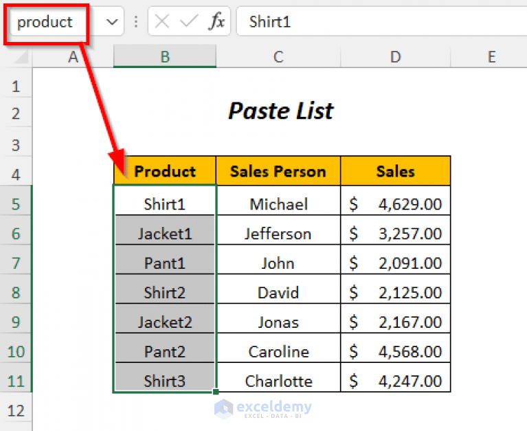 How to Paste Range Names in Excel (7 Ways) ExcelDemy