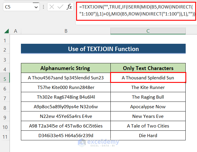 How to Remove Numeric Characters from Cells in Excel?