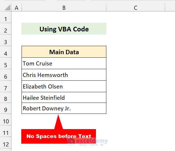 How to Remove Space Before Text in Excel (4 Methods) ExcelDemy