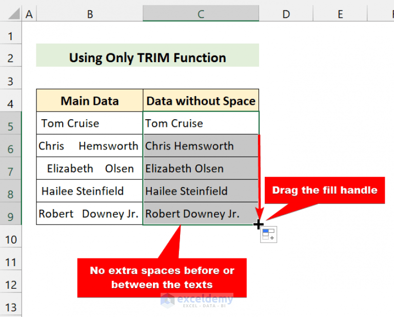 How to Remove Space Before Text in Excel (4 Methods) ExcelDemy