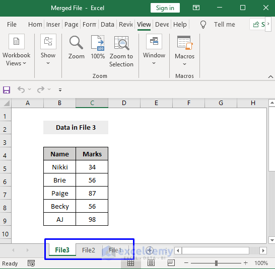 How to Merge Multiple Excel Files into One Sheet by VBA (3 Examples)