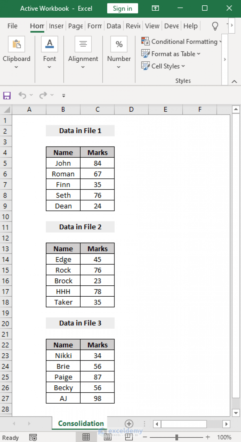 How to Merge Multiple Excel Files into One Sheet by VBA (3 Criteria)