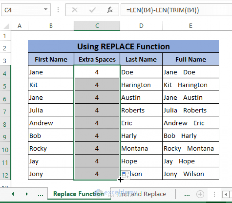 How to Remove Trailing Spaces in Excel (6 Easy Methods) ExcelDemy