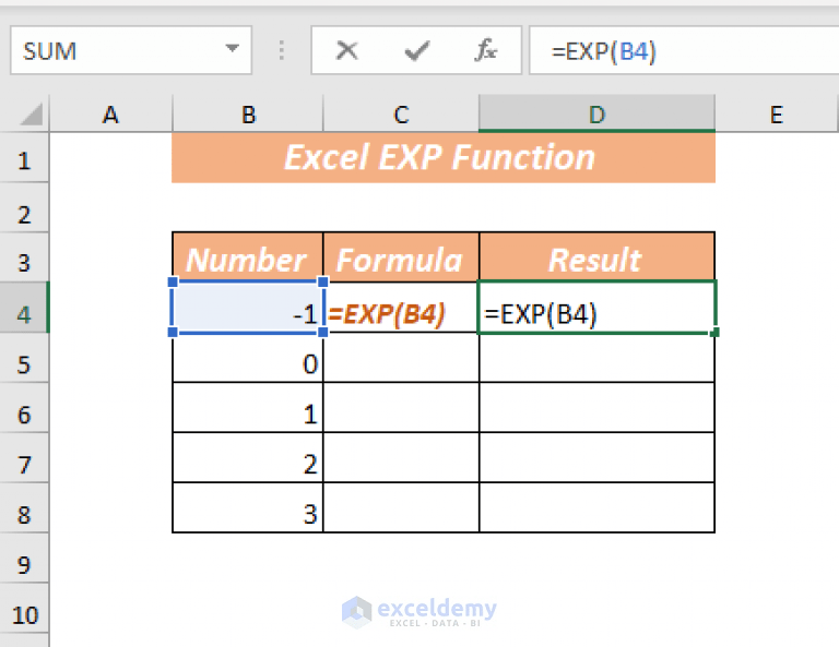 How to Use Excel EXP Function (5 Examples) ExcelDemy