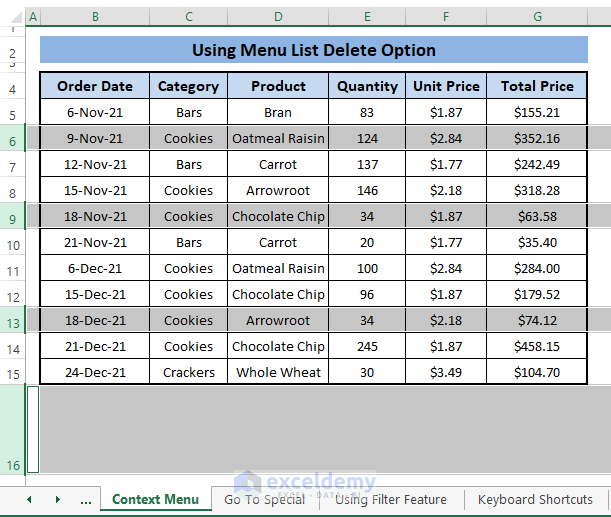 How to Delete Unused Rows in Excel (8 Methods) ExcelDemy