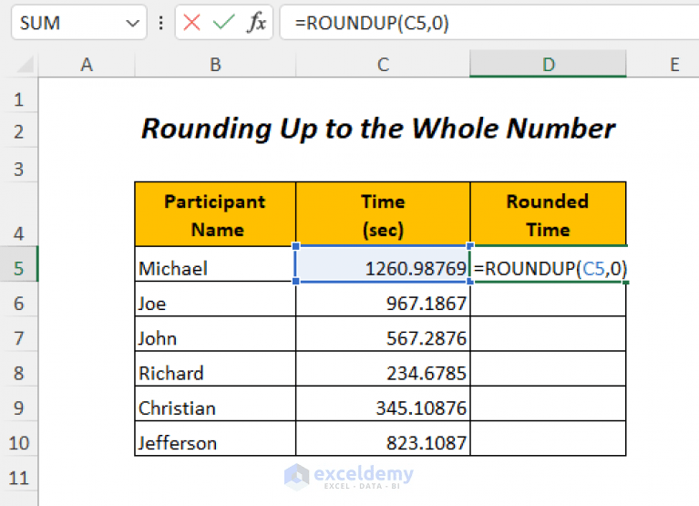 How to Use ROUNDUP Function in Excel (6 Examples) ExcelDemy