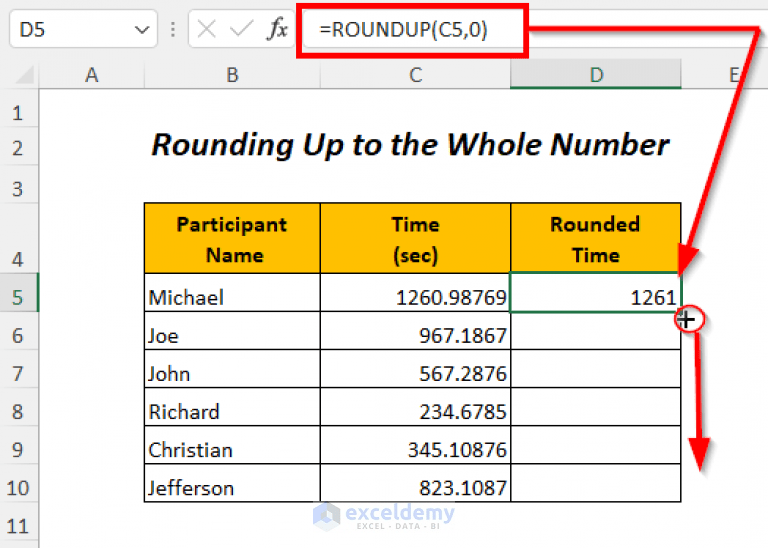 How to Use ROUNDUP Function in Excel (6 Examples) ExcelDemy