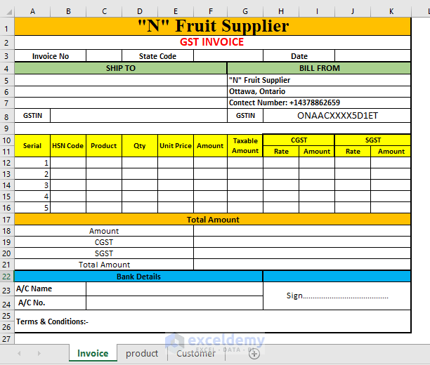 Create GST Invoice Format in Excel 4 Methods