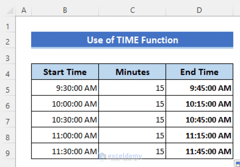 How to Add Minutes to Time in Excel (3 Quick Methods) ExcelDemy