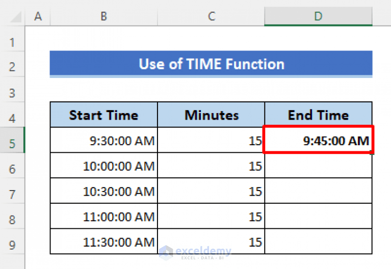 How to Add Minutes to Time in Excel (3 Quick Methods) ExcelDemy