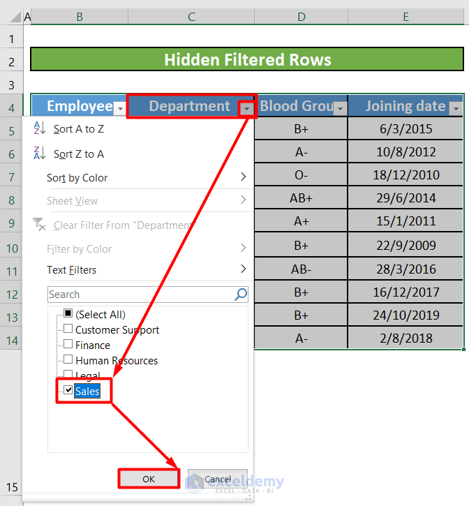 How to Delete Filtered Rows in Excel? ExcelDemy