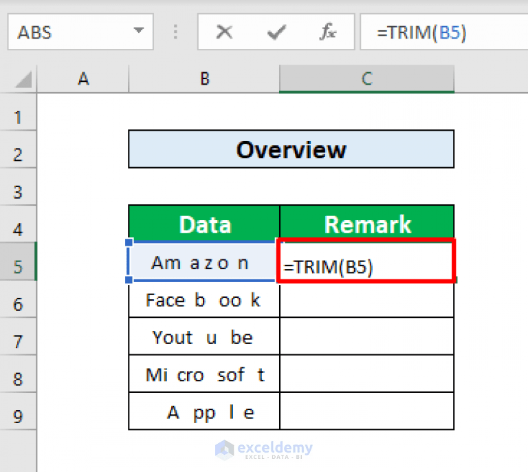 [Fix] TRIM Function Not Working in Excel 2 Solutions