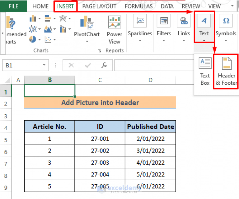 How to Insert a Picture in Excel Header ExcelDemy