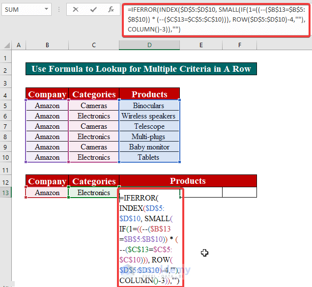 How to Lookup Multiple Values in Excel (10 Ways) ExcelDemy