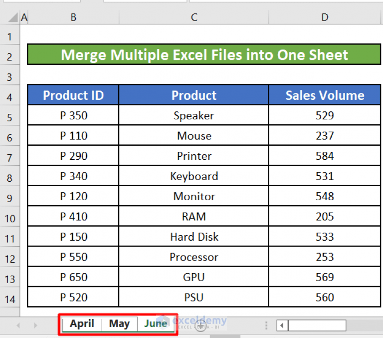 How to Merge Multiple Excel Files into One Sheet (4 Methods)