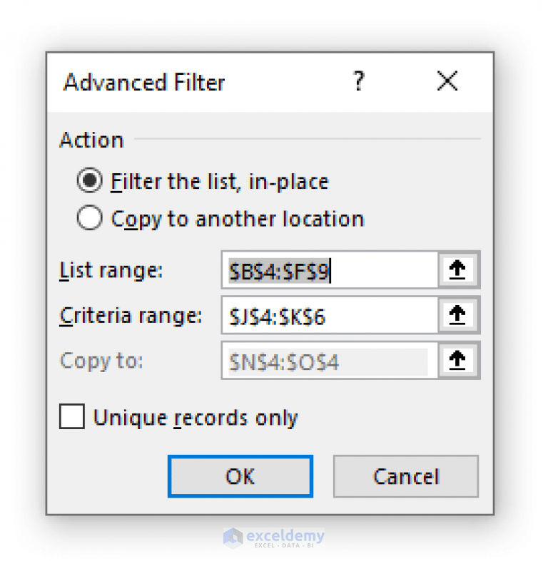 How to Use the Advanced Filter in VBA (A StepbyStep Guideline