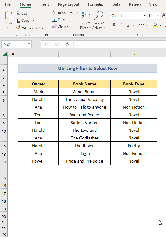 How to Select Row in Excel If Cell Contains Specific Data (4 Ways)