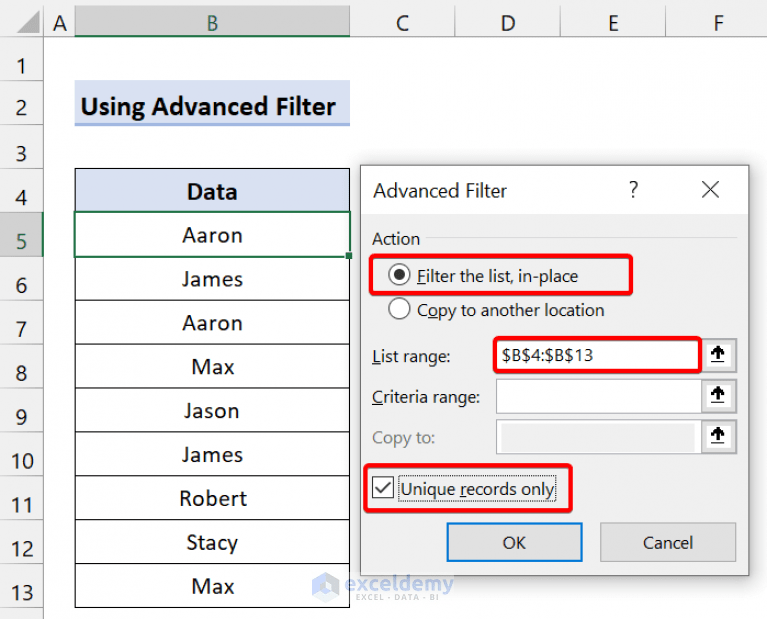 Find Unique Values in a Column in Excel (6 Methods) ExcelDemy