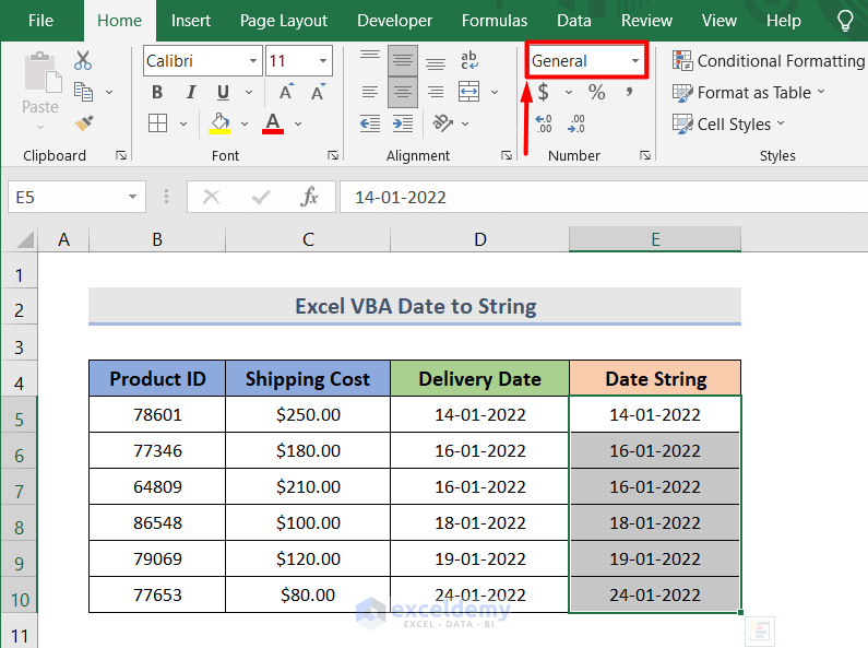 VBA Date to String Conversion in Excel (6 Methods) ExcelDemy