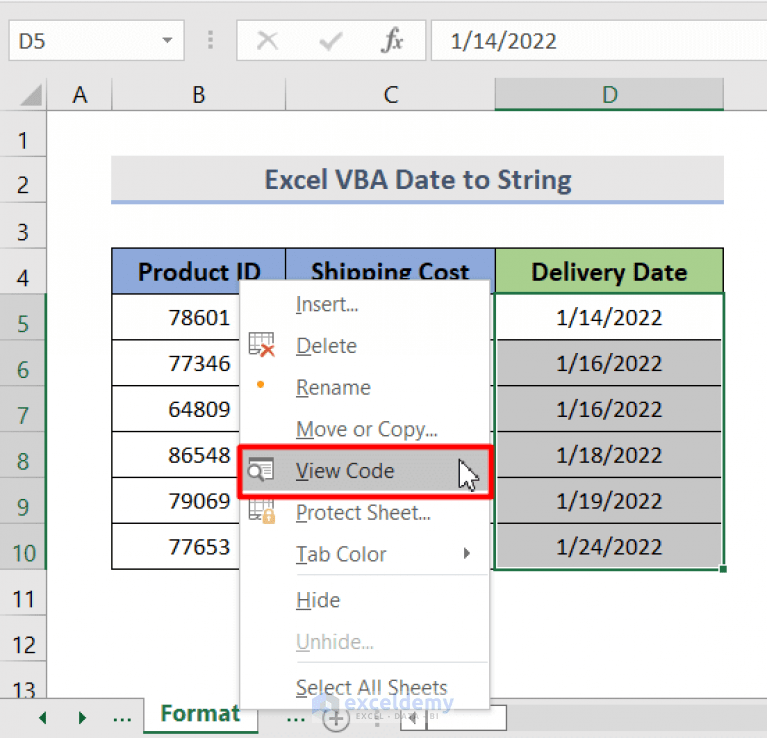 VBA Date to String Conversion in Excel (6 Methods) ExcelDemy