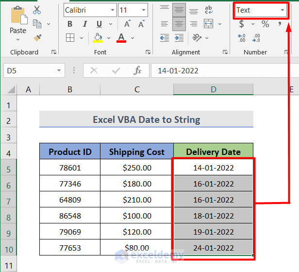 VBA Date to String Conversion in Excel (6 Methods) ExcelDemy
