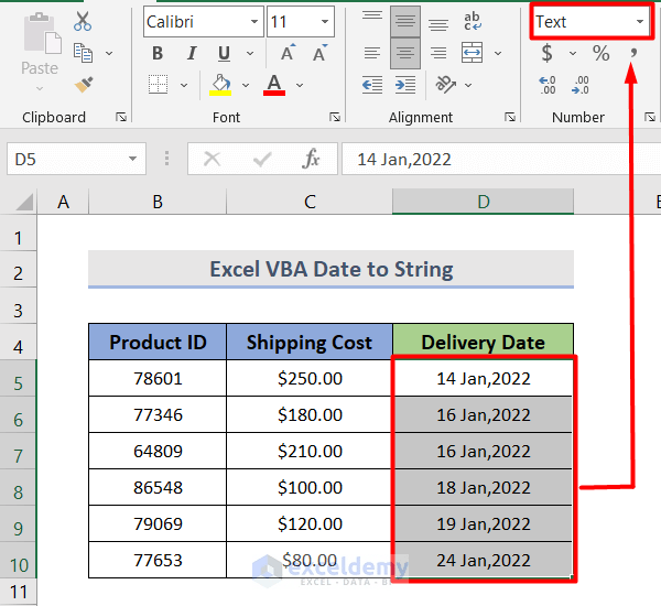 VBA Date to String Conversion in Excel (6 Methods) ExcelDemy